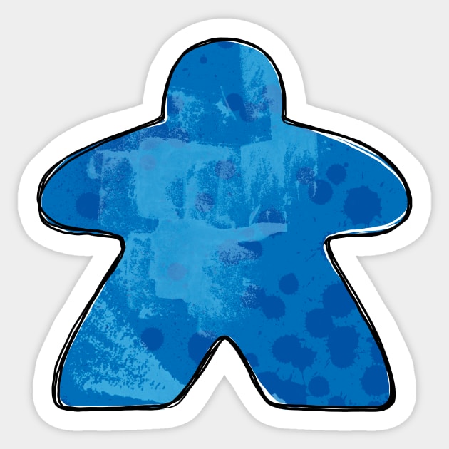 Blue Board Game Meeple Sticker by polliadesign